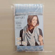 Polyester Voile Sky-Blue Geometry Big Square Scarf About 120 * 120cm